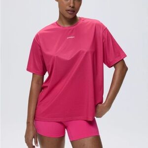 Adanola Womens Pink Mesh Shirt Large
